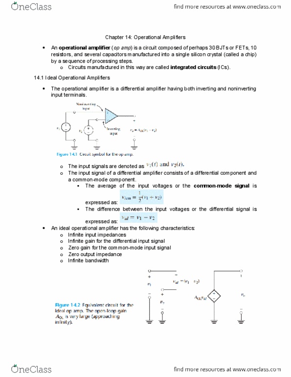 ECT 2440 Chapter Notes - Chapter 14: Frequency Compensation, Kirchhoff'S Circuit Laws, Slew Rate thumbnail