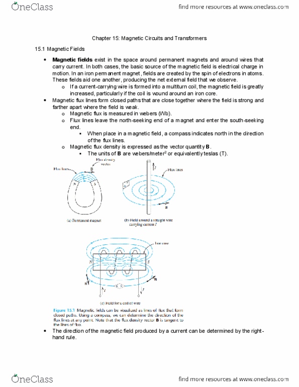 ECT 2440 Chapter Notes - Chapter 15: Magnetic Domain, Magnetic Core, Root Mean Square thumbnail