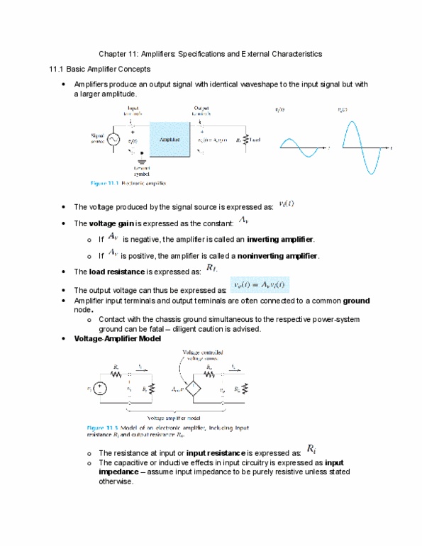 ECE-105 Chapter Notes - Chapter 11: Differential Gain, Root Mean Square, Short Circuit thumbnail