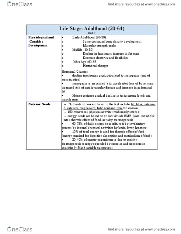 NUTR 2050 Lecture Notes - Lecture 3: Fad Diet, Menopause, Insulin Resistance thumbnail