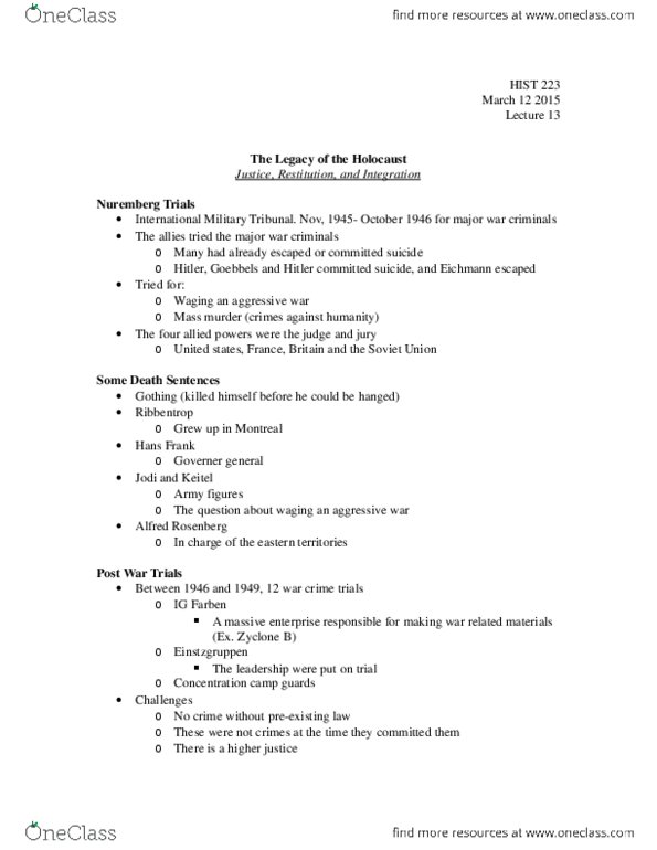 HIST223 Lecture Notes - Lecture 13: United States, Crabwalk thumbnail