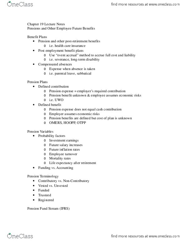 Management and Organizational Studies 3361A/B Lecture Notes - Lecture 19: Omers thumbnail