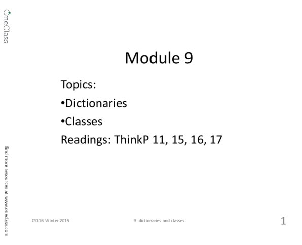 CS116 Lecture Notes - Lecture 31: Init, Dic Entertainment thumbnail