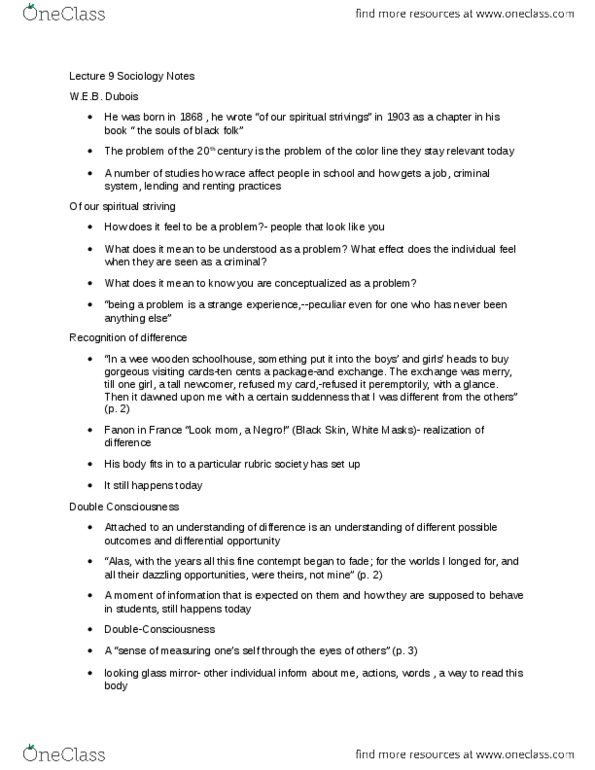 SOCA01H3 Lecture Notes - Lecture 9: Eugenics, Essentialism, An American Dilemma thumbnail