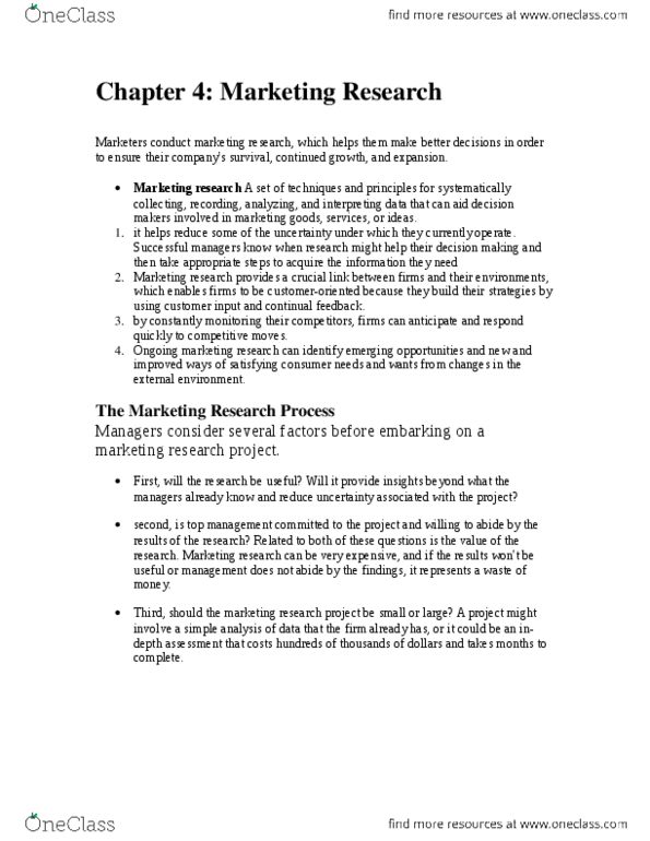 MKT 100 Chapter Notes - Chapter 4: Business Ethics, Web Analytics, Deeper Understanding thumbnail