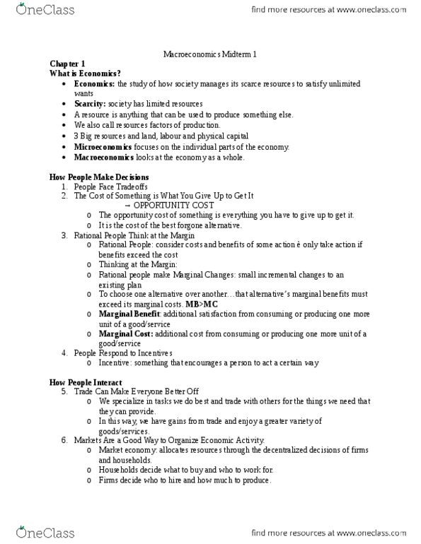 ECON 1BB3 Lecture Notes - Lecture 1: Comparative Statics, Nominal Interest Rate, Comparative Advantage thumbnail