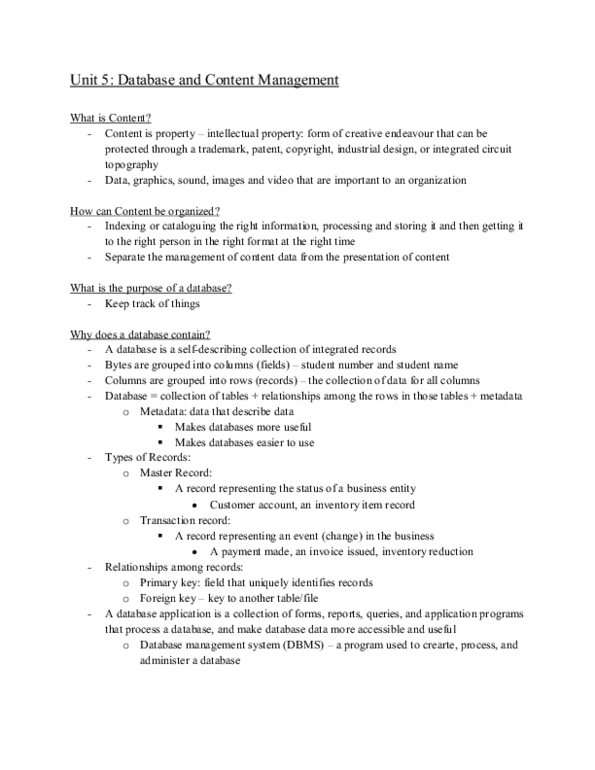 BUS 237 Chapter : Unit 5 - Textbook Notes thumbnail