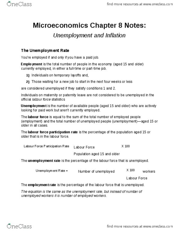 MGEA06H3 Chapter Notes - Chapter 8: Business Cycle, Disinflation, Labour Force Survey thumbnail