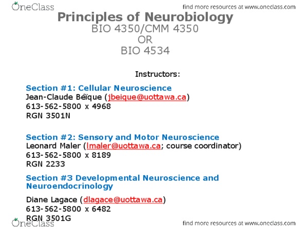 BIO 4350 Lecture Notes - Lecture 1: Cell Theory, Camillo Golgi, White Matter thumbnail