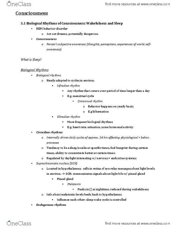 PSYA01H3 Chapter Notes - Chapter 5: Peyote, Diazepam, Amygdala thumbnail