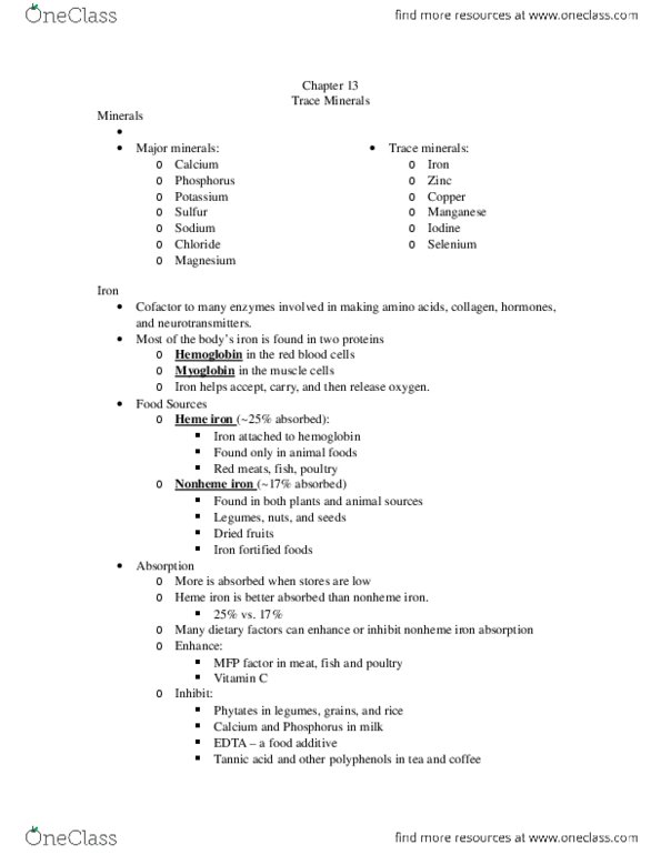 NHM 101 Lecture Notes - Lecture 13: Fluoride, Iodine, Magnesium thumbnail