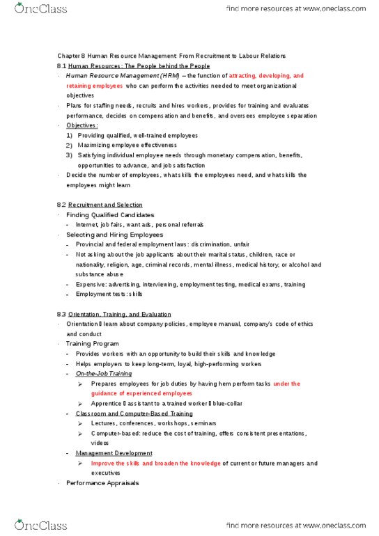 RSM100Y1 Chapter Notes - Chapter 8: Job Satisfaction, Employment Testing, Performance Appraisal thumbnail