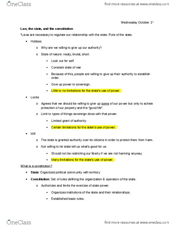 LAWS 1000 Lecture Notes - Lecture 3: Constitution Act, 1982, Constitution Of The United Kingdom, Responsible Government thumbnail