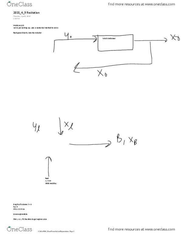 CHEN 3006 Lecture Notes - Lecture 39: Reboiler, Distillation thumbnail