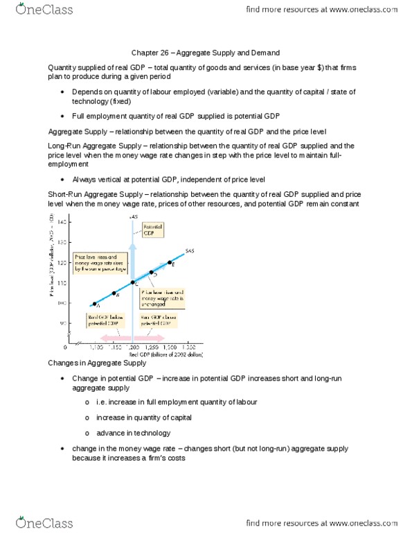 Economics 1022A/B Chapter Notes - Chapter 26: Real Interest Rate, Aggregate Supply, Aggregate Demand thumbnail
