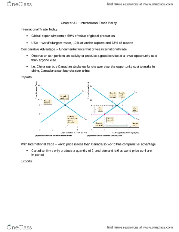 Economics 1022A/B Chapter Notes - Chapter 31: Trade Route, International Trade, Fundamental Interaction thumbnail
