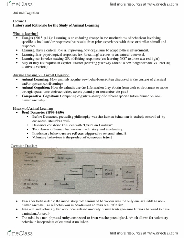 Psychology 2210A/B Lecture Notes - Lecture 1: Empiricism thumbnail