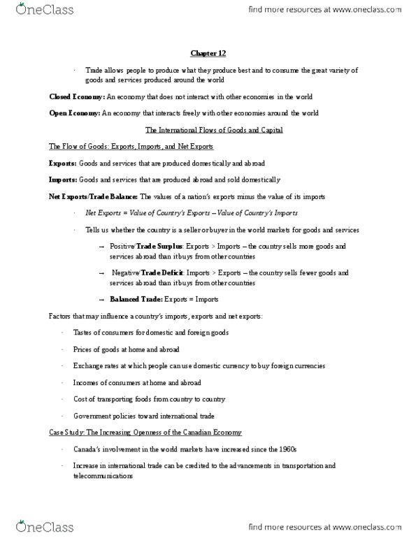 ECON102 Chapter Notes - Chapter 12: Exchange Rate, Trade-Weighted Effective Exchange Rate Index, Capital Outflow thumbnail