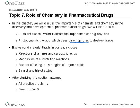 Chemistry 2223B Lecture Notes - Lecture 7: Postmarketing Surveillance, Tetrahydrofolic Acid, Pteridine thumbnail