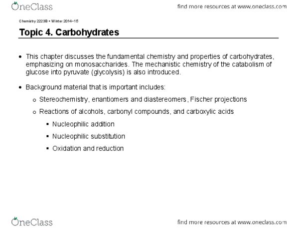 Chemistry 2223B Lecture 4: TOPIC 4carbs2014.pdf thumbnail