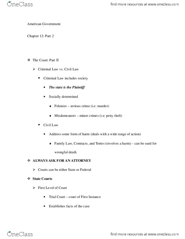 POLS 1101 Lecture 12: American Government Notes Ch. 12 - part 2.docx thumbnail