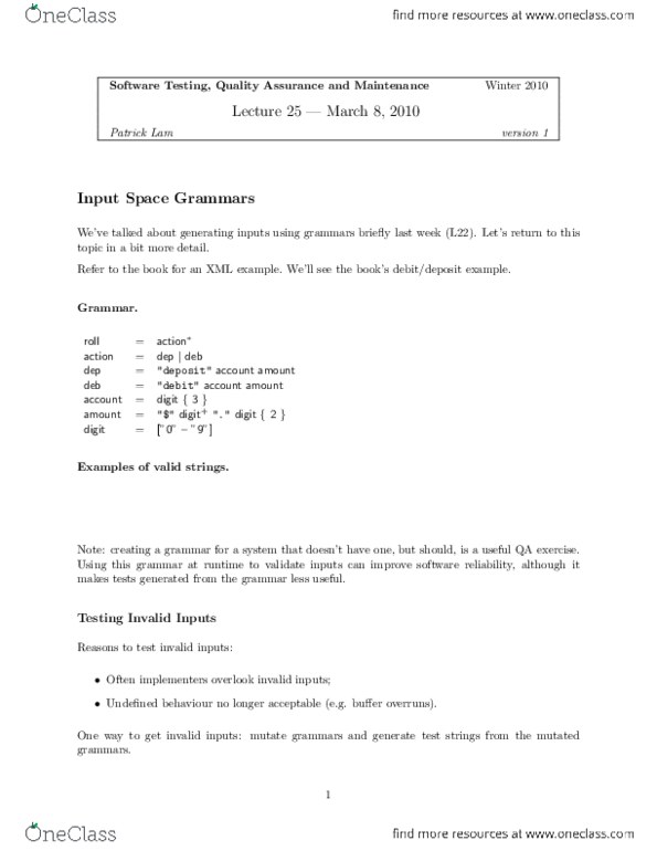 CS447 Lecture Notes - Lecture 1: Xml, Programming Language, Mutation thumbnail