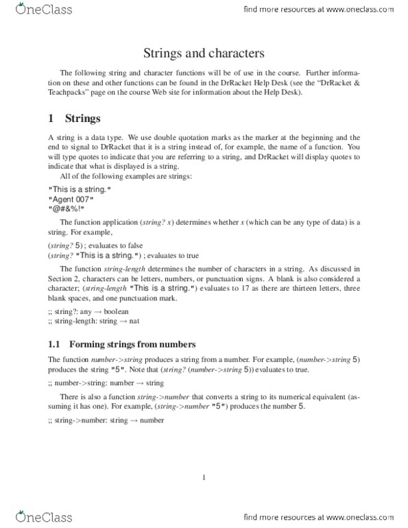 CS115 Lecture Notes - Lecture 1: Informa, Substring thumbnail