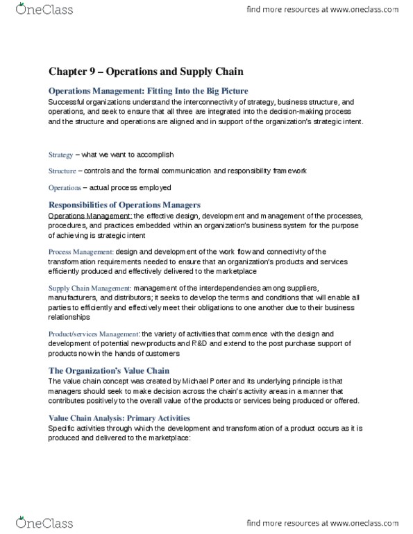 COMM 200 Chapter Notes -Critical Path Method, Capital Asset, Total Quality Management thumbnail