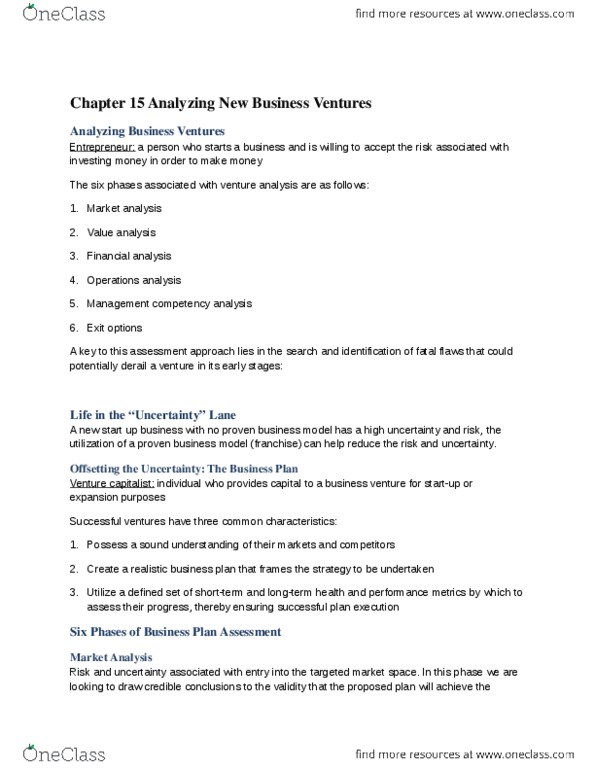 COMM 200 Chapter Notes - Chapter 15: Capital Asset, Organic Growth, Value Engineering thumbnail