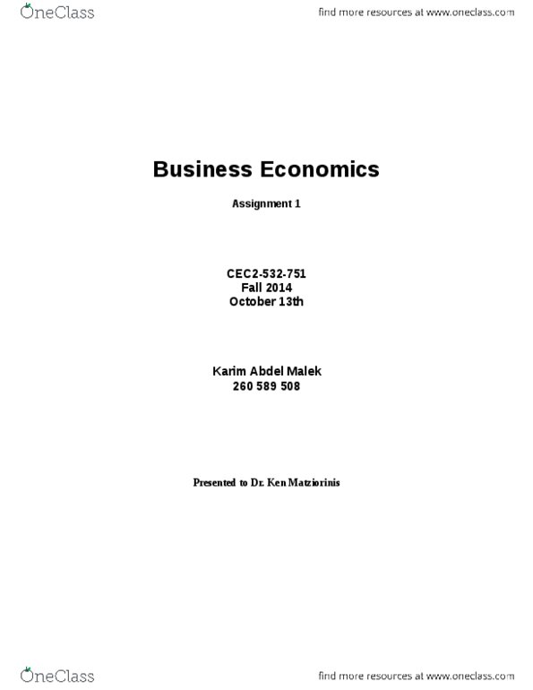 CEC2 532 Lecture Notes - Lecture 12: Diminishing Returns, Excise, Economic Equilibrium thumbnail