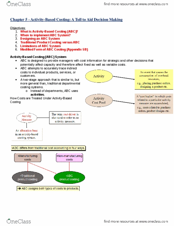 ACCTG322 Lecture Notes - Lecture 4: Financial Statement, Expense, Activity-Based Costing thumbnail