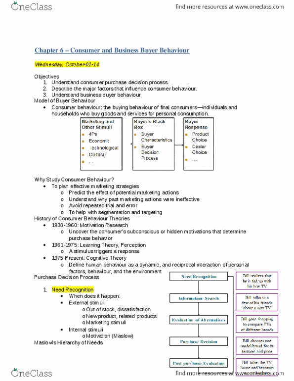 MARK301 Lecture Notes - Lecture 6: Observational Learning, Roadside Assistance, Marketing Buzz thumbnail