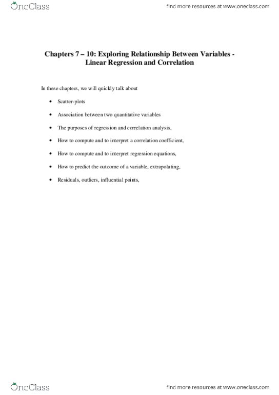 STAT151 Lecture Notes - Lecture 3: Total Variation, Statistical Process Control, Simple Linear Regression thumbnail