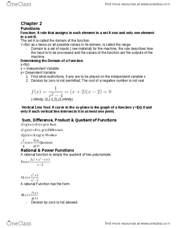 MATH 1P97 Lecture Notes - Lecture 1: Constant Function, Tangent, Farad thumbnail