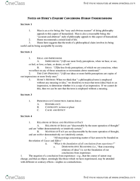 PHILOS 1A03 Lecture 20: NOTES ON HUME’S ENQUIRY CONCERNING HUMAN UNDERSTANDING.docx thumbnail