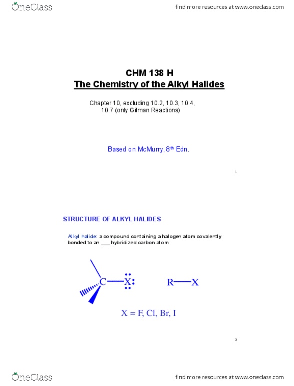 CHM136H1 Lecture Notes - Lecture 10: Pentane, Organolithium Reagent, Group 2 Organometallic Chemistry thumbnail