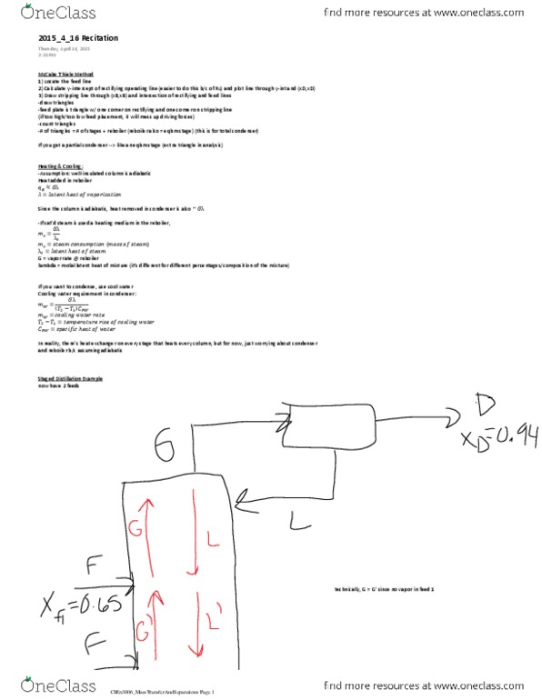 CHEN 3006 Lecture Notes - Lecture 44: Reboiler, Superheating, Superheated Steam thumbnail