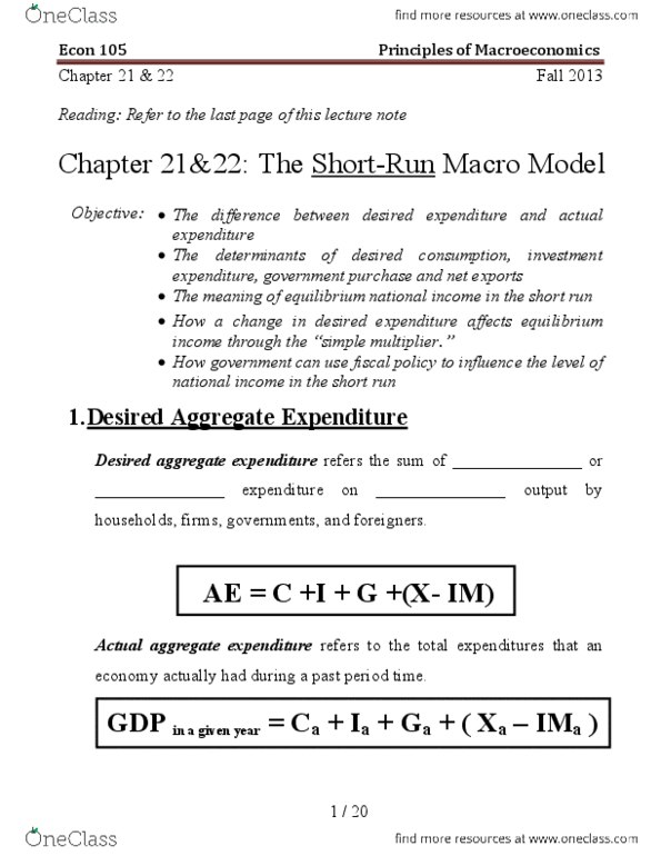 ECON 105 Lecture 4: Chp 21&22 thumbnail