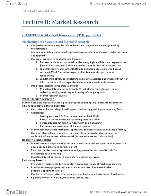 Management and Organizational Studies 1021A/B Chapter Notes - Chapter 3,6: Marketing Research Association, Portable People Meter, Sampling Error thumbnail