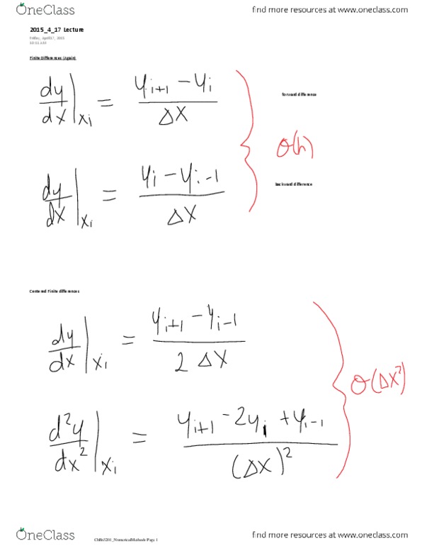 CHEN 3201 Lecture Notes - Lecture 44: Tridiagonal Matrix, Band Matrix, Finite Difference thumbnail