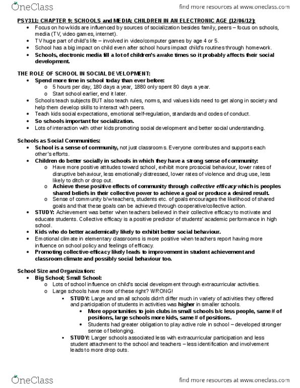 PSY311H5 Chapter Notes - Chapter 9: Demography Of The United States, Mixed-Sex Education, Racial Integration thumbnail