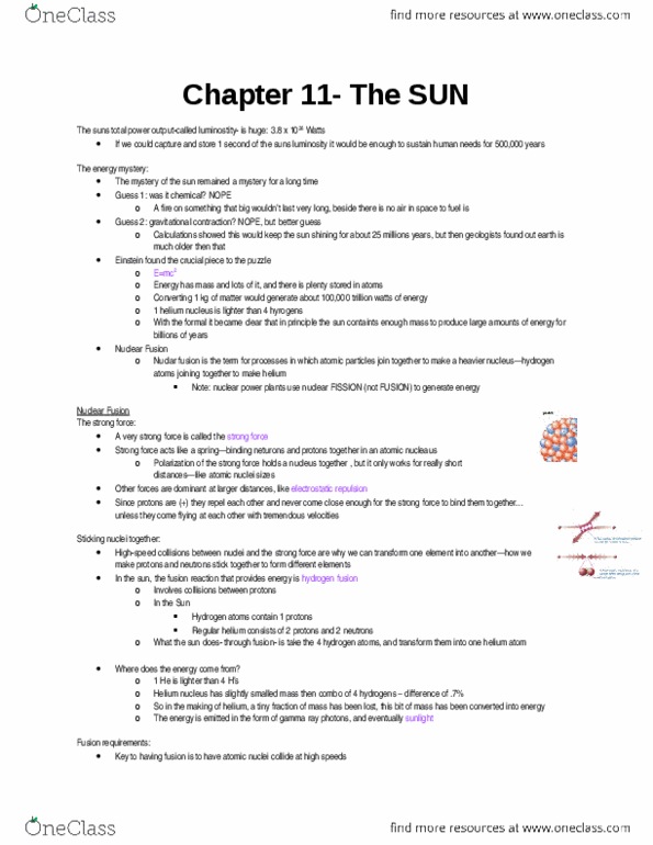 Astronomy 1021 Lecture Notes - Lecture 11: Radiation, Photosphere, Chromosphere thumbnail