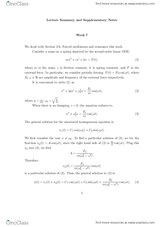 MATH 255 Lecture Notes - Lecture 7: The Roots thumbnail