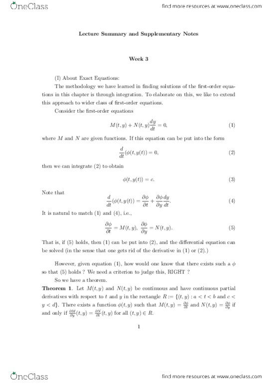 MATH 255 Lecture Notes - Lecture 3: Phase Portrait, Quadratic Function, Mechanical Equilibrium thumbnail