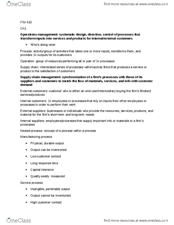 ITM 410 Lecture Notes - Lecture 6: Data Flow Diagram, Sales Order, Supplier Relationship Management thumbnail