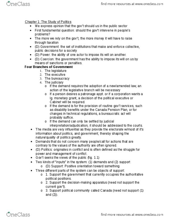 POLB50Y3 Chapter Notes - Chapter 1: Canada Pension Plan, General Idea thumbnail