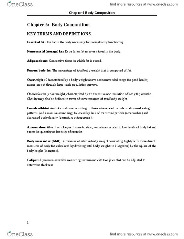 EXCI 251 Chapter Notes - Chapter 6: Adipose Tissue, Connective Tissue, Menstrual Cycle thumbnail