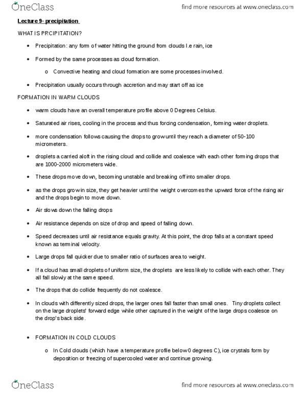 ENVIRSC 1A03 Lecture Notes - Lecture 9: Supercooling, Viscous Liquid, Vapor Pressure thumbnail