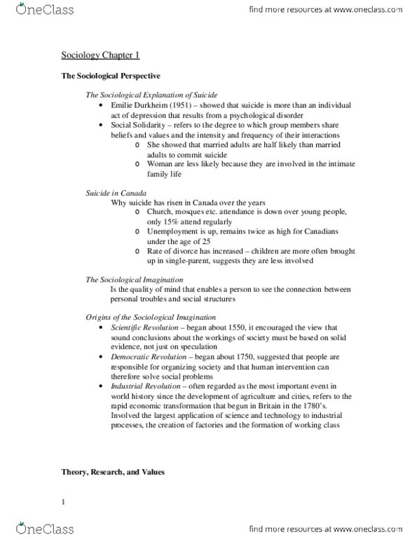 Sociology 1020 Lecture Notes - Lecture 1: Subculture, Consumerism, Ethnocentrism thumbnail