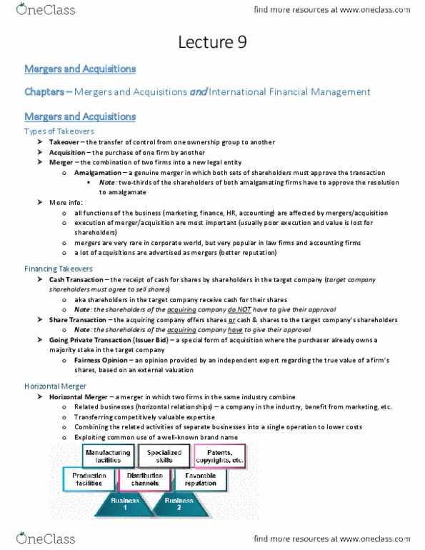 Management and Organizational Studies 1023A/B Chapter Notes - Chapter 8: Vertical Integration, Managerial Finance, Net Present Value thumbnail